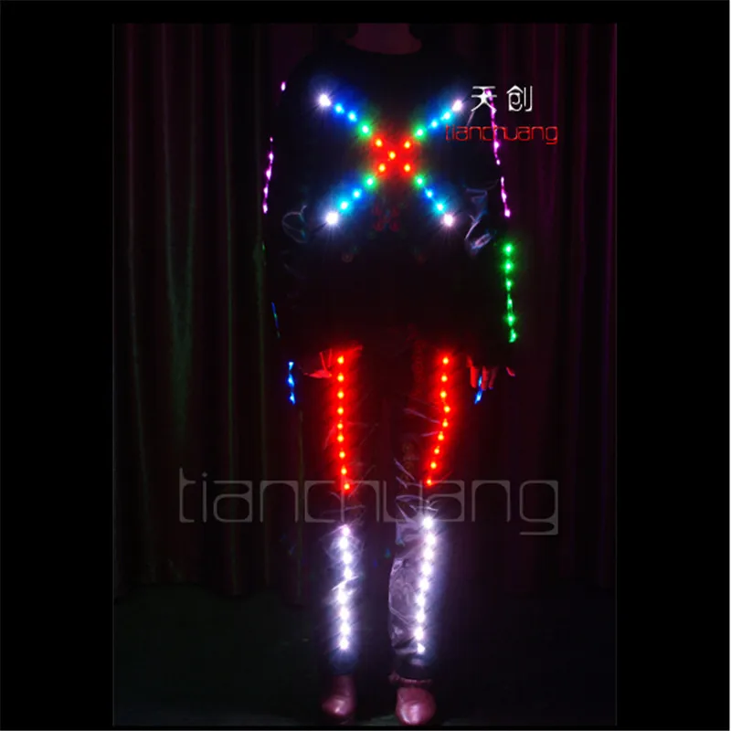 TC-80 LED colorful lighting Full color robot LED costumes party disco wear ballroom program design dancing luminous light cloth