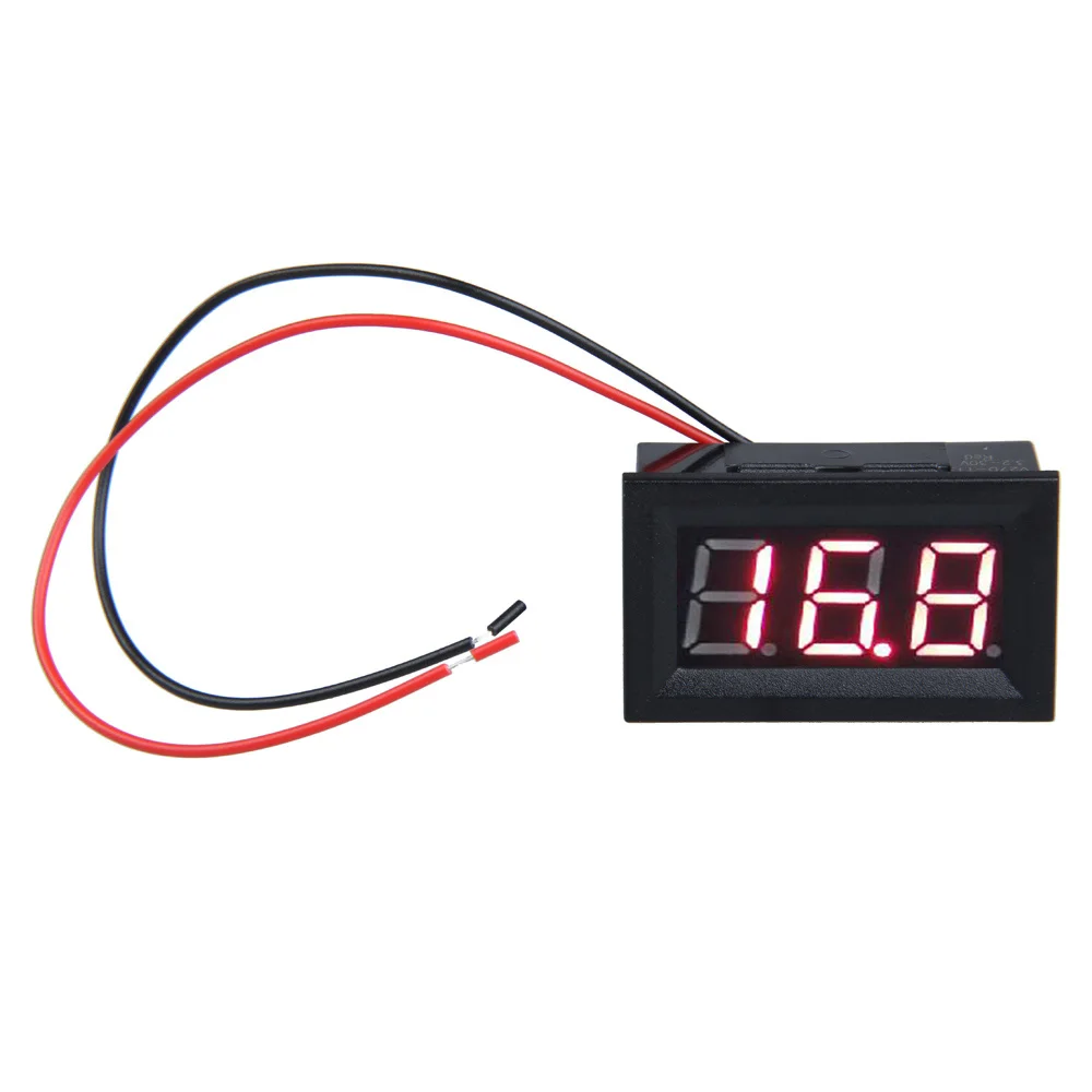 DIY DC2.5-30V DC 0-100V 2/3 Wires Red LED Panel Voltage Meter Gauge Digital Voltmeter Tester Electrical Instruments for Car Auto