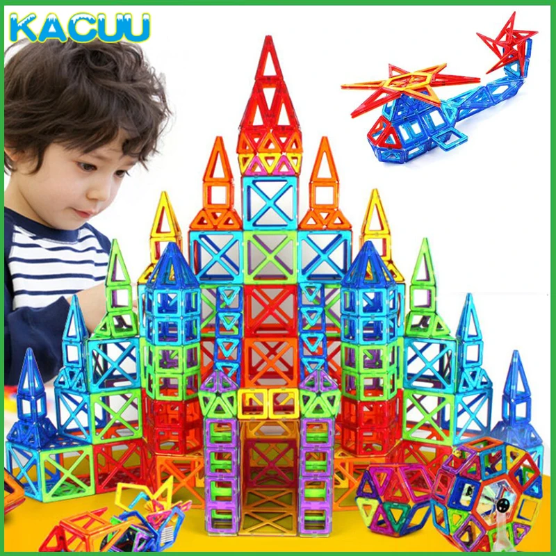 

KACUU 94-328pcs Mini Magnetic Designer Constructor Blocks Boys Girls Magnent Toys Construction Building Toys For Children Gift