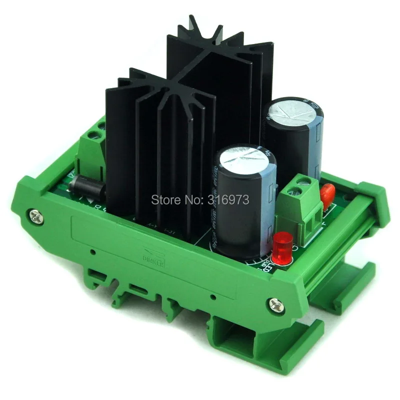 

DIN Rail Mount Positive 1.25~37V DC Adjustable Voltage Regulator Module.