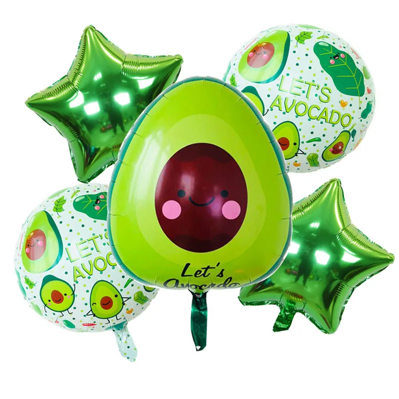 

5pcs Avocado Balloons Foil Fruit Globos Birthday Party Decor Adult Fruit Party Decor Let's Avocado Party Supplies Children Ball