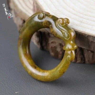 

Antique Handlebars Jade Dragon Hook Bracelet