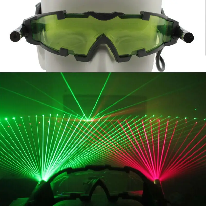 Free shipping Christmas Party Laser Glasses for pub club DJ shows with 1 red laser and 1 green laser