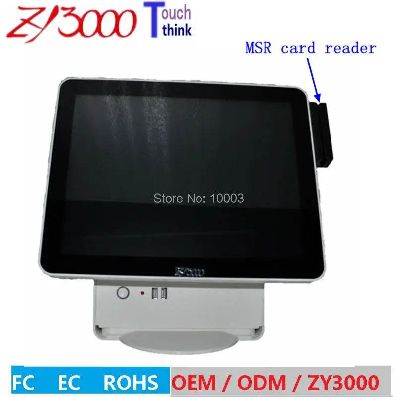 

new stock I3 4010 DDR3 8g Msata 128g SSD 15 inch capacitive touch Screen all in one POS machine With MSR card reader