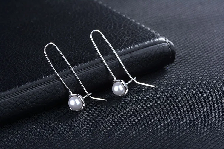 LUKENI Trendy Pearl Flower Female Drop Earrings For Girl Birthday Gift Fashion 925 Sterling Silver Earrings For Women Jewelry