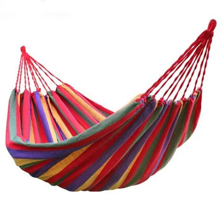 

single people Outdoor Hammock Home Travel Portable Camping Swing Canvas Stripe Hang Bed Hammock 190*80cm 120KGS free ship