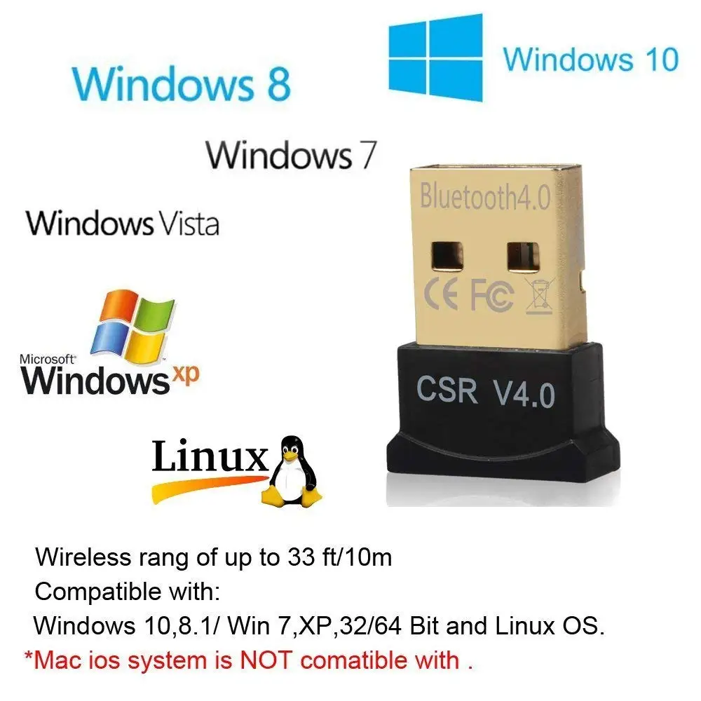 CSR4.0 Mini USB Bluetooth Adapter Wiress Dongles Receiver Wiress Bluetooth Adapter for Windows Mouse Keyboard Headset