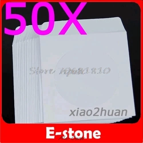 

50Pcs/Lot 50 Paper CD DVD Flap Sleeves Case Cover Envelopes 5inch