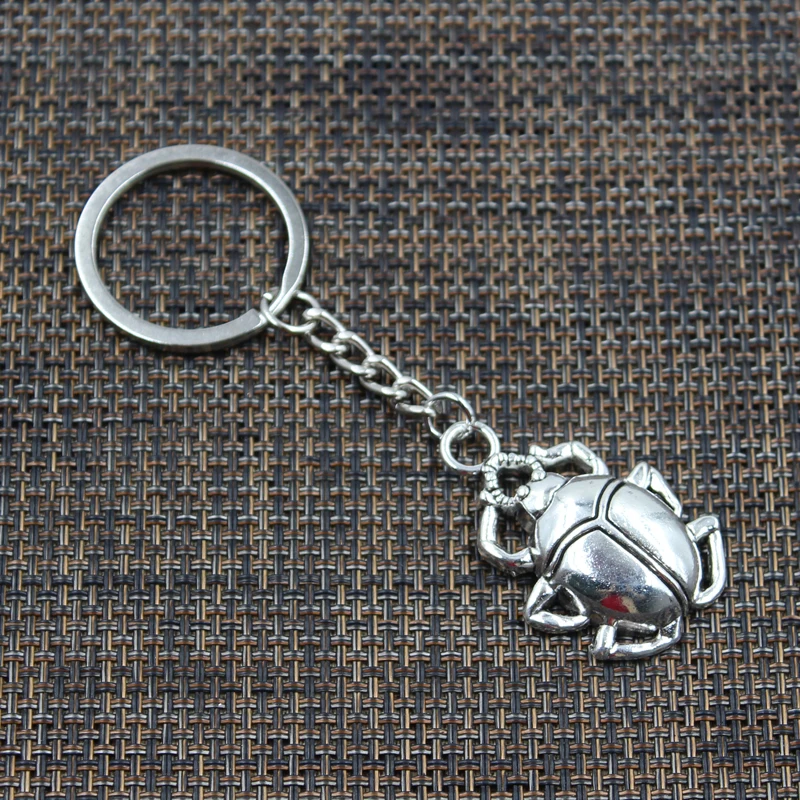 Hot Fashion Bug Beatles Beetle 40x27mm Pendant 30mm Key Ring Chain Silver Color Men Car Gift Souvenirs Keychain Dropshipping