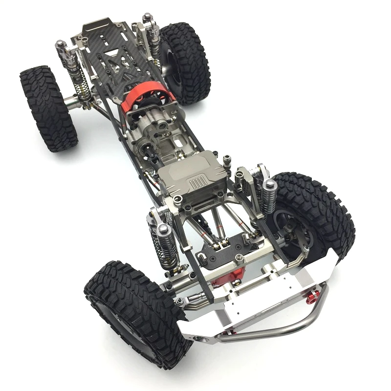 GWOLVES Racing 1/10 CNC all Aluminum & Carbon 313mm Wheelbase Wrangler Frame AXIAL SCX10 Free fast shipping