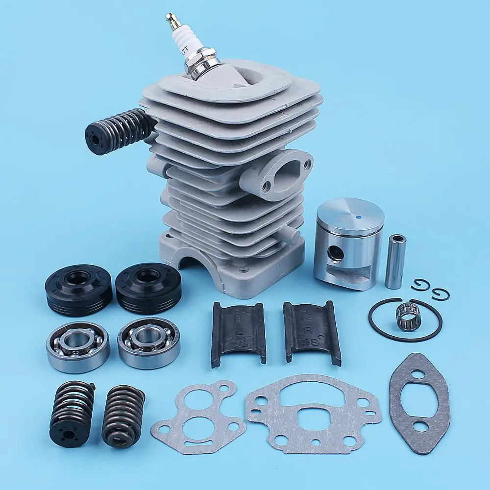 Pistão do Cilindro 39 mm Rolamento do Virabrequim Kit de Vedação de Óleo para Motosserra Mcmarlin Cs340 Cs380 cs 340 380 s 38cc
