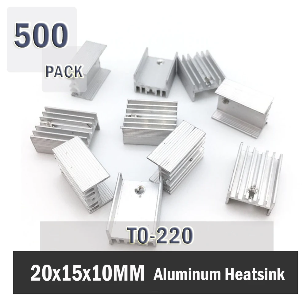 

500Pcs Gdstime 20x15x10mm Aluminium TO-220 Heatsink TO 220 Heat Sink Transistor Radiator TO220 Cooler Cooling 25mm 15mm 10mm Fin