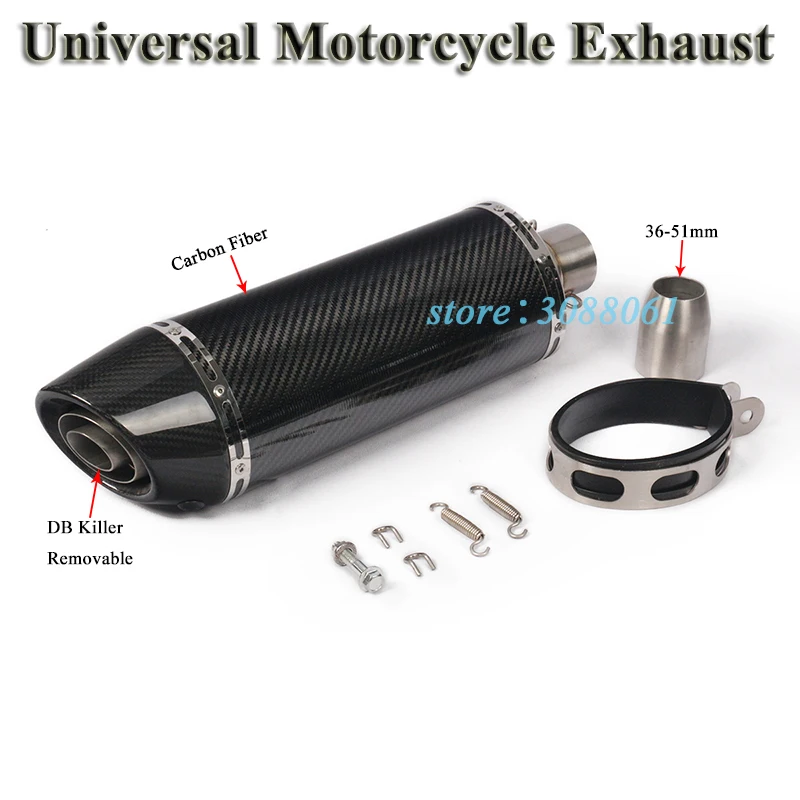 51mm Universal Modified Motorcycle USA Two Brothers Exhaust Pipe Escape Carbon Muffler DB Killer For CBR600 R1 R6 BMW Z900 GSXR