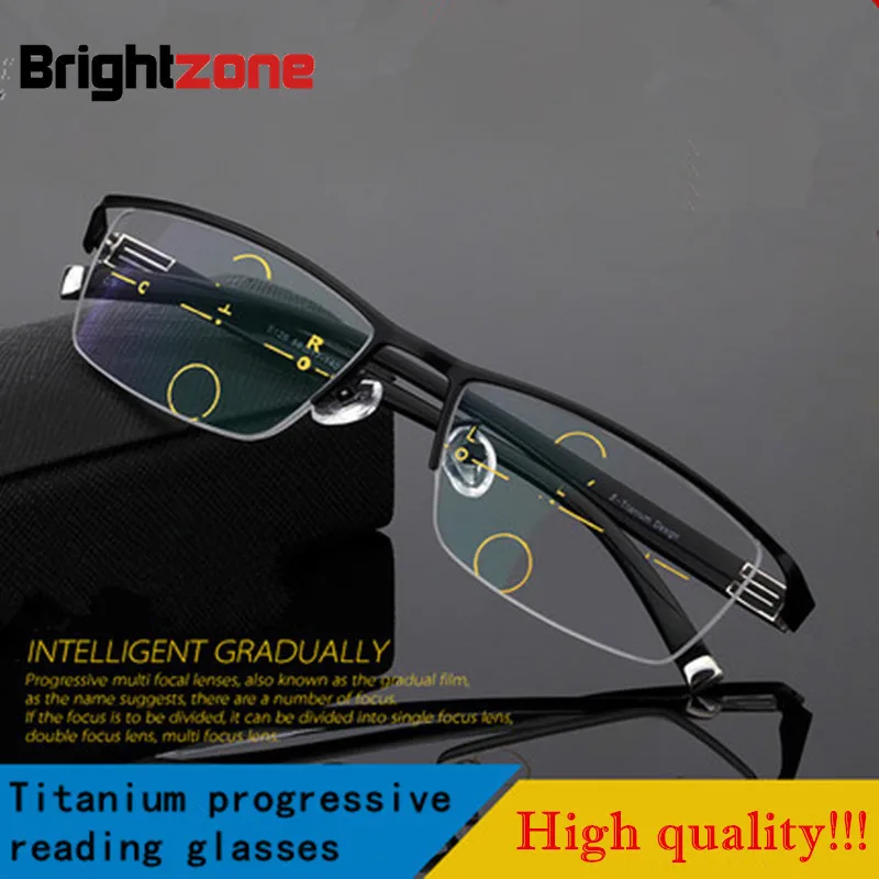 

2023 Fashion High Quality Men Style Progressive Reading Glasse New Multifocal Presbyopic Half Rim Spectacles For Men Hyperopia