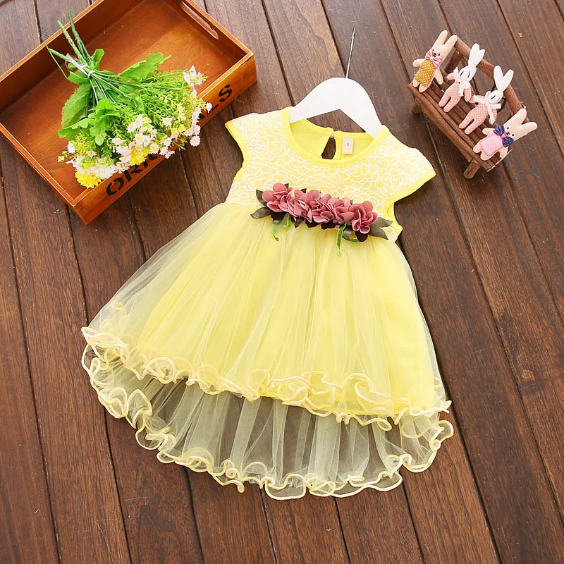 Baby flower dress Spring Girls petal Dress toddler girls Clothes summer Girls birthday party dresses