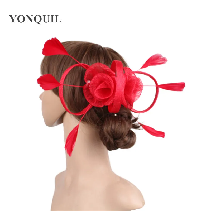 

Elegant Women Flower Wedding Fascinator Hat Hair Clips Beautiful Headwear Hair Clips Lady Hair Coms Hair Accessories SYF442