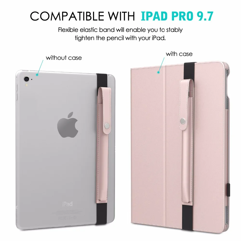 Pencil Case Holder for Apple Pencil PU Leather Elastic Pencil Pocket Sleeve Detachable Pouch Cover for Apple Pencil iPad Pro 9.7 view 4