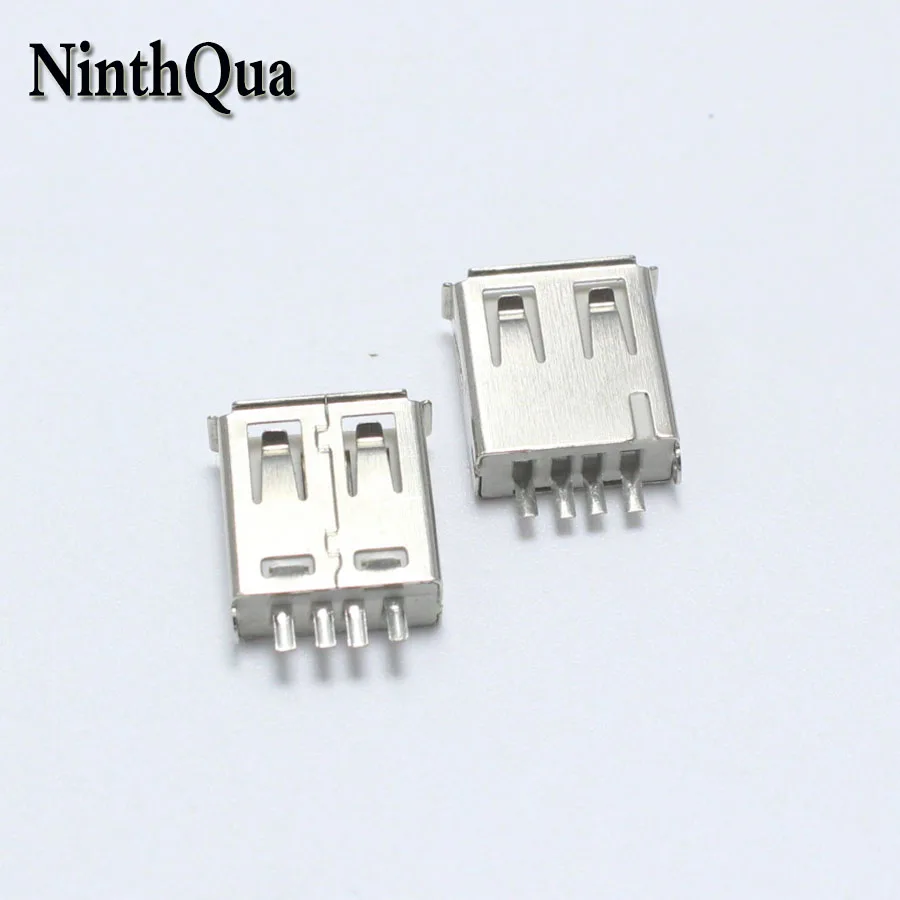 10PCS DIP USB Type A Female jack 4PIN AF 10.0 PCB Mount Socket Connector Curling Edge DIY Repair Phone Toy Parts