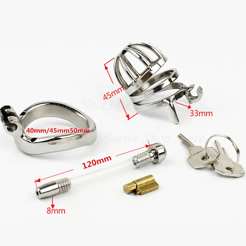 304 Stainless Steel Chastity Belt Penis Cage Penis Ring Sleeve Male Chastity Device With Urethral Catheter BDSM Sex Toys For Men