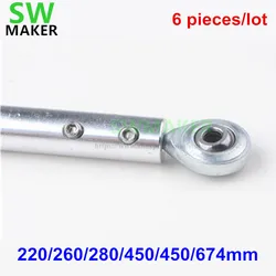 3D 프린터 알루미늄 합금 대각선 푸시로드 암로드 엔드 베어링, Rostock Delta Kossel Mini 220/260/280/450/450/674 mm용
