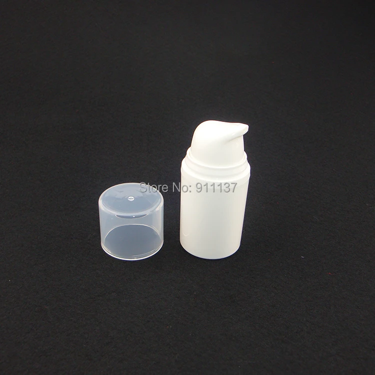 

50pcs 15ml airless cosmetic pump bottle for cream , 15ml plastic airless bottle with pp cap , 15ml airless pump bottle wholesale