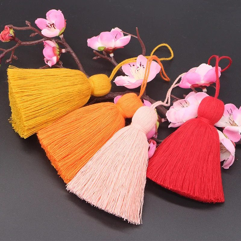 2PC Super Fat Cotton Fabric Tassels Fringe Home Curtain Garment Bag Decorative Accessories Handmade DIY Crafts Big Tassel Trim