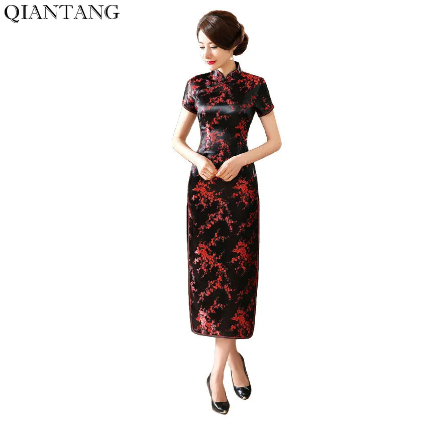 Tradizionale Stile Cinese delle Donne del Vestito Lungo Cheongsam Sottile Elegante Qipao Abbigliamento Più Il Formato S M L XL XXL XXXL 4XL 5XL 6XL J3082