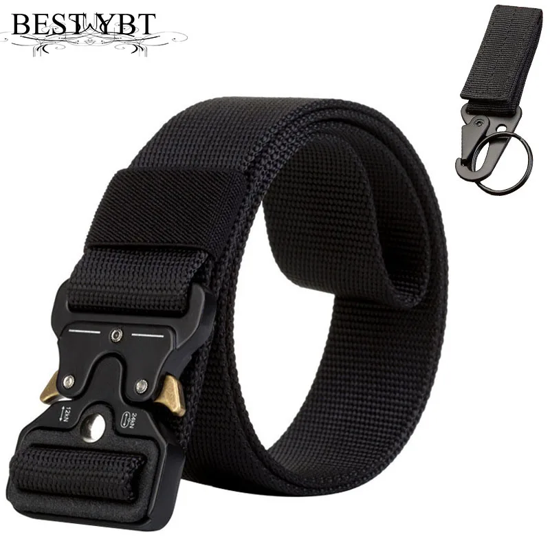 

Best YBT Unisex Belt Quick Release Alloy Insert Buckle Belt Outdoor Sport Military Training Men And Women Casual Belt With Hook