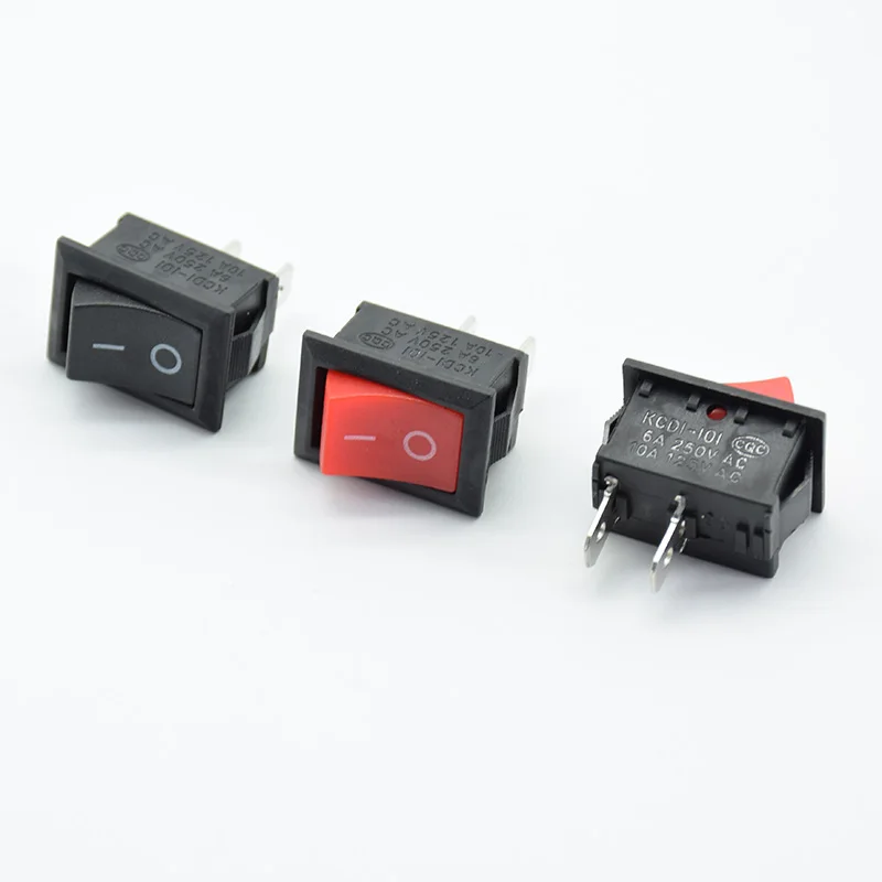 

10 шт./лот 21*15 мм 2PIN Kcd1 лодка кулисный переключатель SPST оснастки вкл/выкл положение оснастки 6A 250 В 10A125V высокое качество Медные ножки