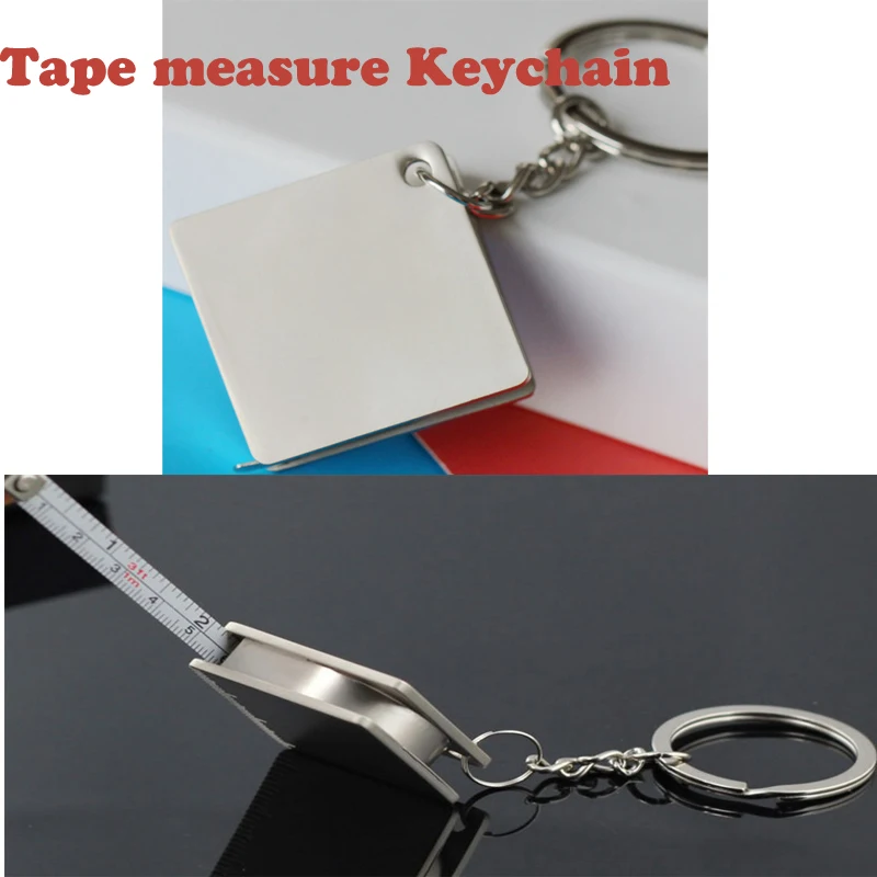 Creative Funny Car Keychain Stainless Steel Tape Measure Keychain Key Chain Ring Measure