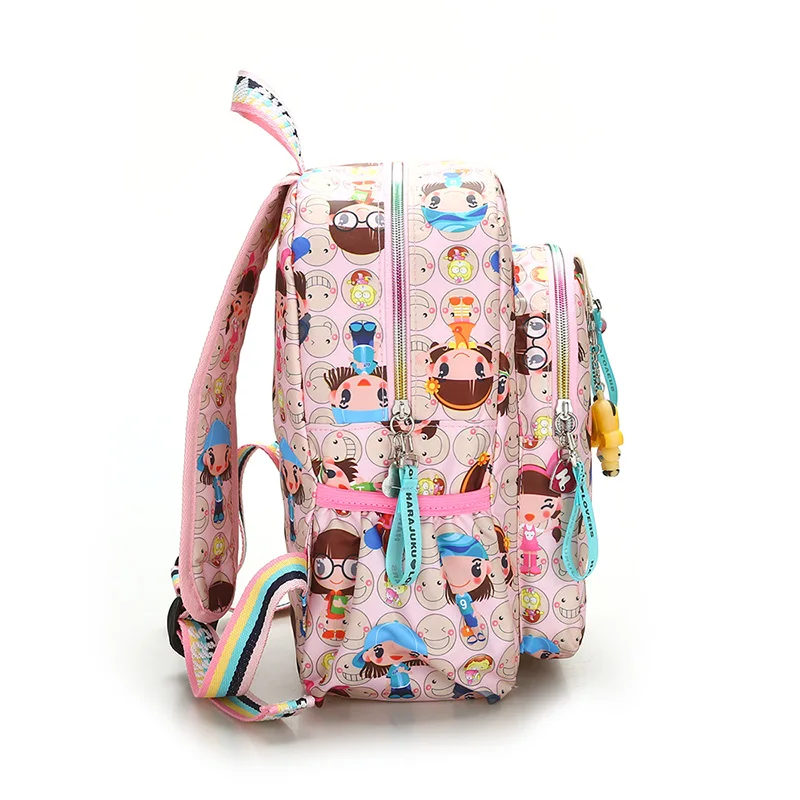 Harajuku print school bag girl street graffiti background backpack waterproof nylon school bag new listing funny backpack