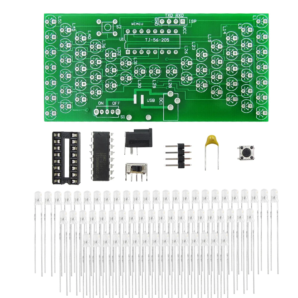 5V Electronic Hourglass DIY Kit Funny Electric Production Kits Precise With LED Lamps Double Layer PCB Board 84*40mm