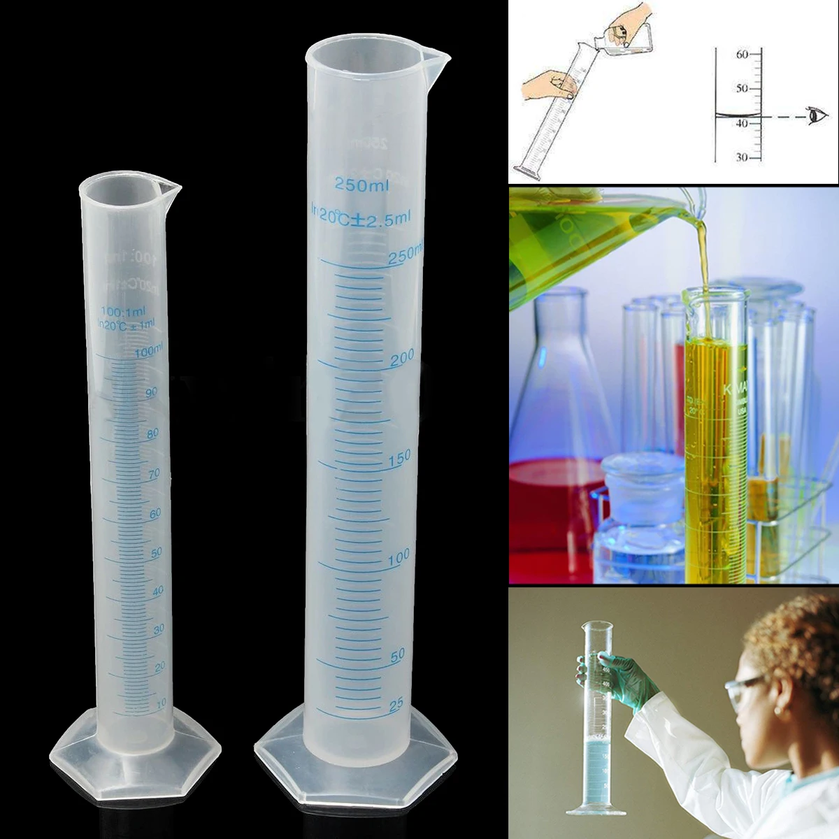 JX-LCLYL New 100/250ml Test Jar Plastic Tube For Beer and Wine Making Hydrometer Homebrew