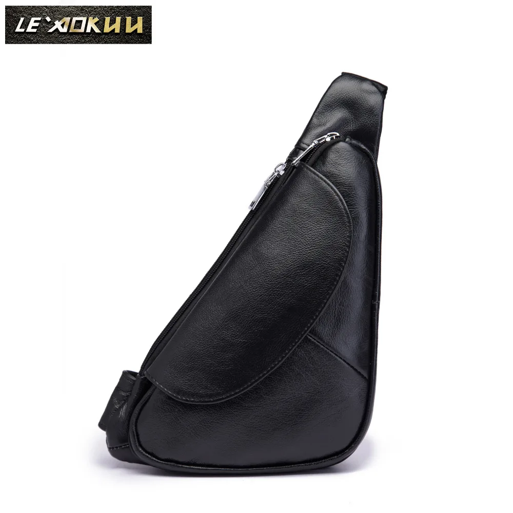 Men Original Leather Casual Fashion Chest Sling Bag 7\