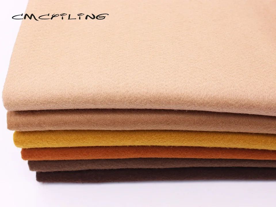 CMCYILING Glatter/hoher Dichte/brauner weicher Filzstoff für Handarbeiten, DIY, Nähen, Puppen, Basteln, Vlies-Polyesterstoff, 45 cm x 110 cm – Detail 2