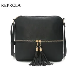 REPRCLA Fashion Tassel Women Bag PU Leather Flap Shoulder Messenger Bag Luxury Handbag Designer Crossbody Bags for Women bolsa