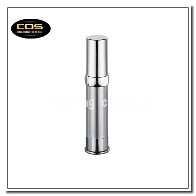 ZA218-30ml airless lotion pump bottles, 30ml silver airless pump bottle manufacturers, 30ml airless pump packaging