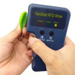 Handheld 125KHz RFID Card Copier Writer Duplicator Programmer Reader + EM4305 T5577 Rewritable RFID Tag Keyfobs Cards