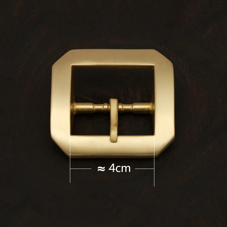 New 4cm Width Pure Brass Belt Buckle Pin Cowboy Belt Buckle for Men\'s Simple Casual Belt Jean Accessories Fit 3.8cm Belt