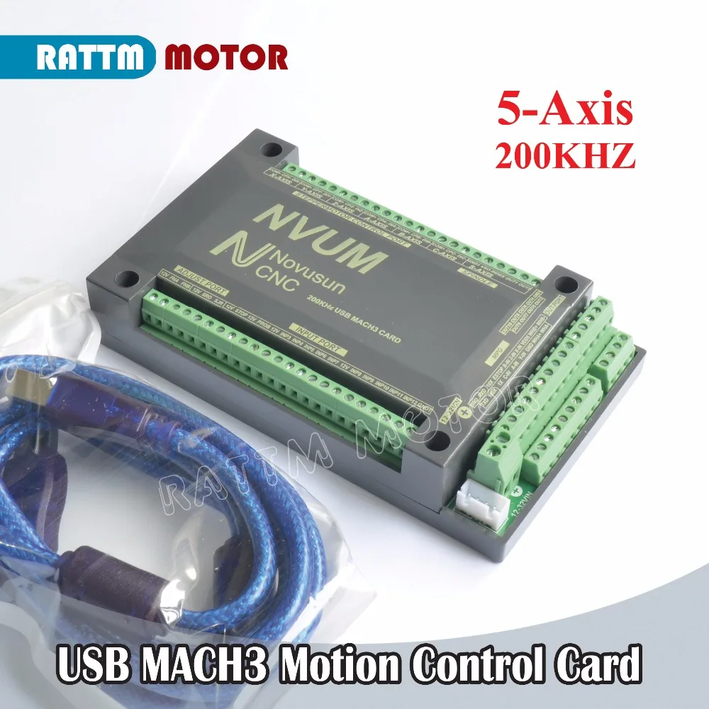 DE free VAT 5 Axis 200KHZ MACH3 USB Motion Control Card NVUM CNC Controller G code for CNC Mill Router Stepper Motor Servo motor