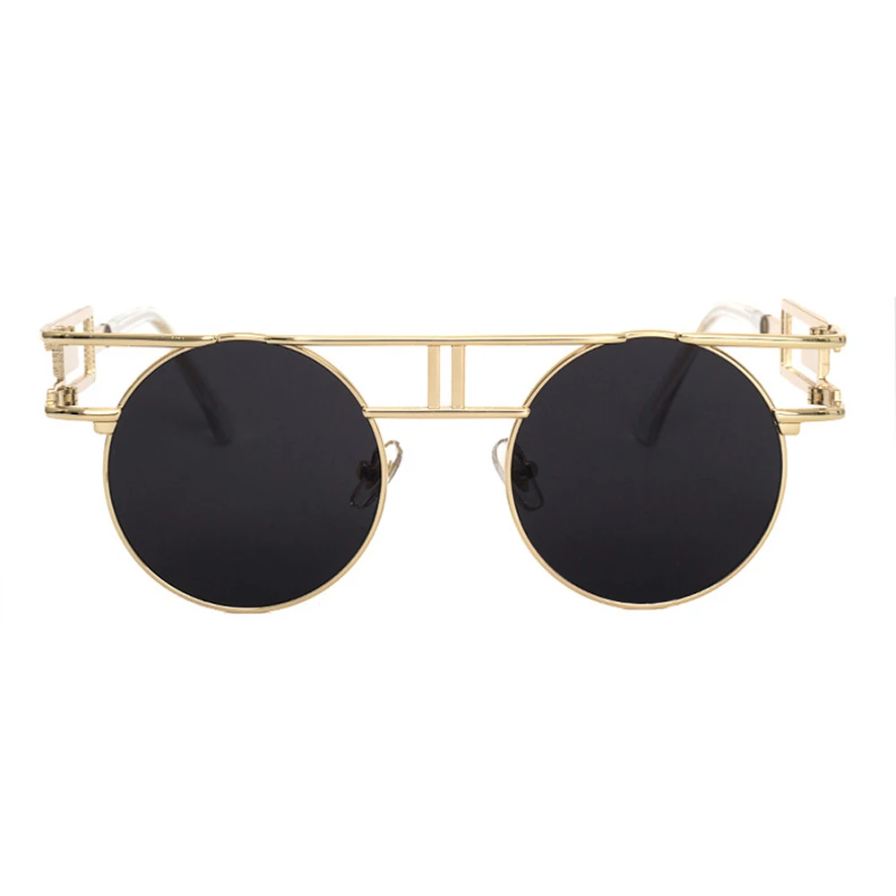 Peekaboo vintage gotyckie okulary przeciwsłoneczne w stylu steampunk mężczyźni retro okrągła metalowa ramka żółte czerwone koło okulary przeciwsłoneczne dla kobiet unisex uv400 — zdjęcie 6