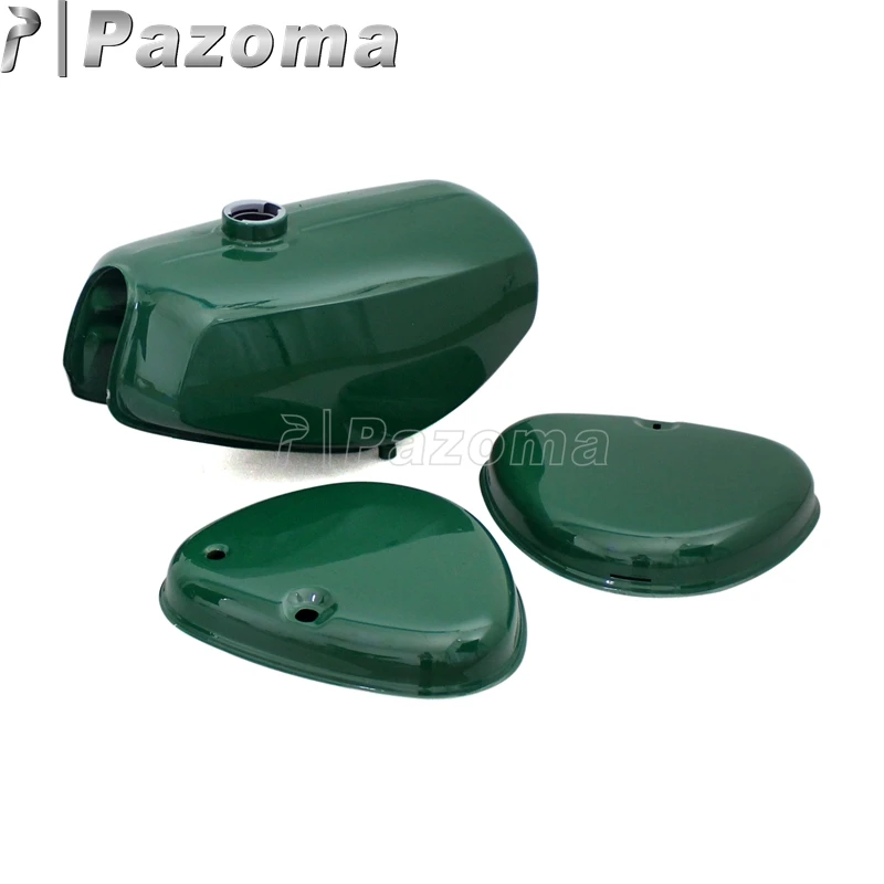 Pazoma Motorbike Green Oil Tank Motorcycle Gas Fuel Tank + 2 Side Cover Protector for Simson S50 S51 S70