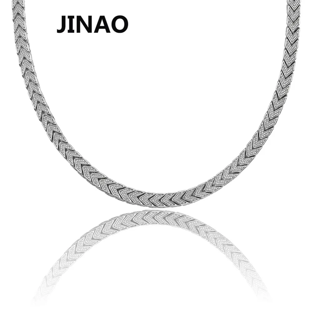 

JINAO Hip Hop Jewelry Cuban Chain Iced Out Chain Bling Cubic Zircon Square Necklace Link Chain Statement Necklace Two Clasp