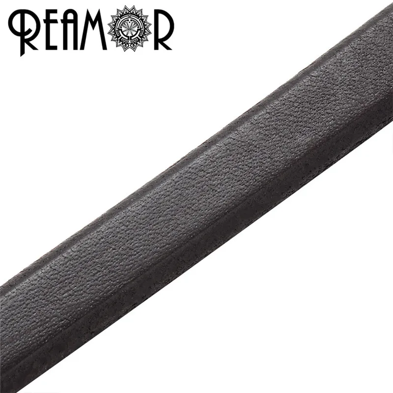 REAMOR 1m/lot Genuine Leather Rope Width 10mm Flat Leather Cord  For Jewelry Making Bracelet