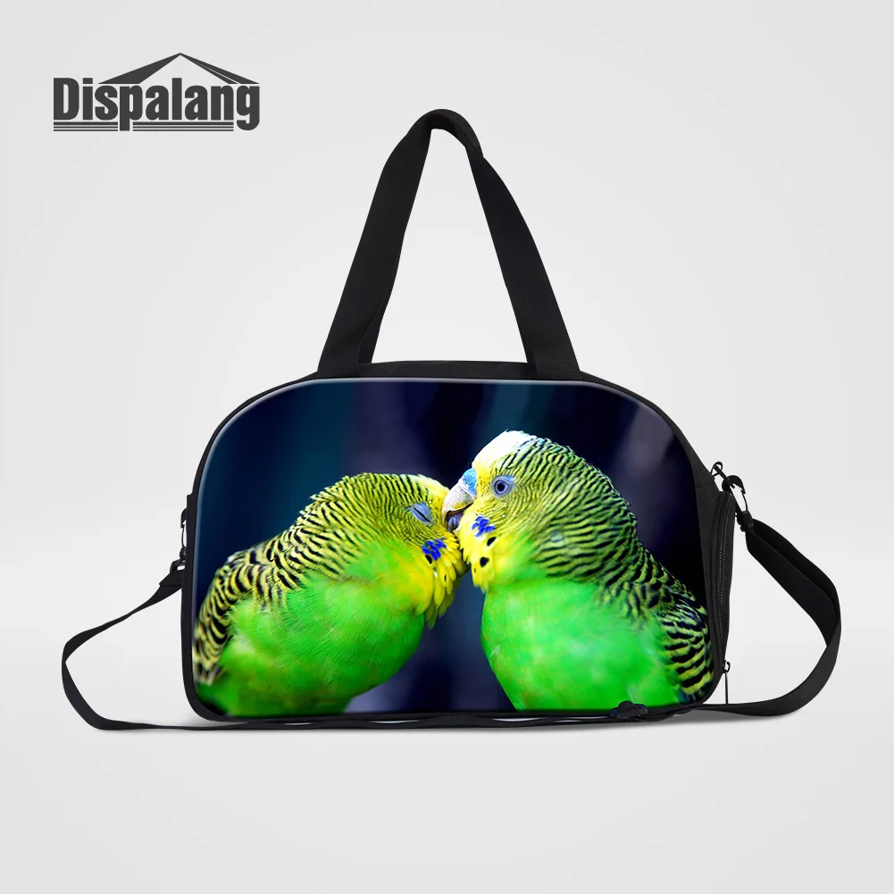 Dispalang Women's Travel Duffle Bags Beautiful Parrot Bird Pet Weekend Bag For Teenagers Girls Carry On Luggage Duffle Overnight