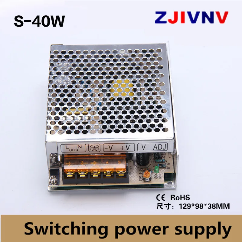 40w single output switching power supply 5v 8a, 15V 2.6A, 24V 1.66A power supply ac-dc led power supply 12v 3.3A, input 110-220v