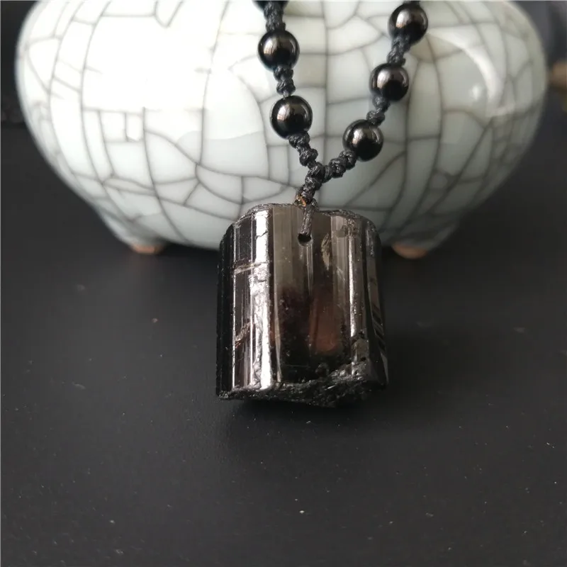 3pcs Natural Black Tourmaline Ore Gem Stone Healing Reiki Bead Pendant Nunatak Raw Energy Chakra Natural Stone Black tourmaline