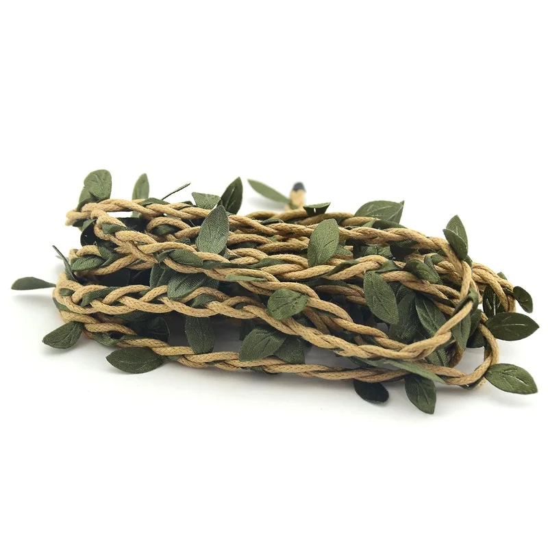 1M Artificial Green Flower Vine Leaves Rattan For Home Wedding Party Decoration Foliage DIY Garland Headband Hair Accessories