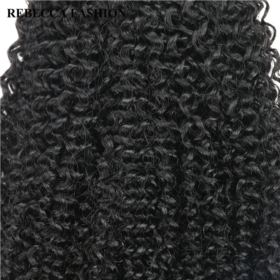 Rebecca Brazilian Remy Human Hair Weave 1 Bundle Afro kinky Wave Black Brown For Salon Hair 1# 1B# 2# 4# Fee Shipping 100g