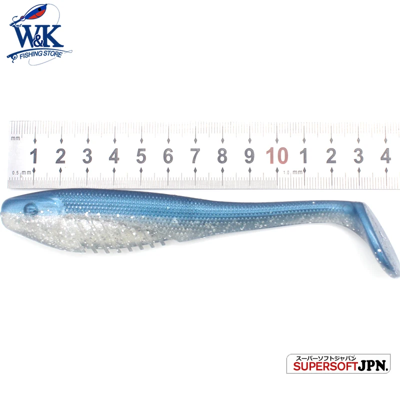 Conjunto de iscas de natação de 5,1 polegadas, 4 peças, iscas macias com brilho UV, 5,1 polegadas, 17 g, adequadas para aplicações de pesca de robalo e iscas de alho